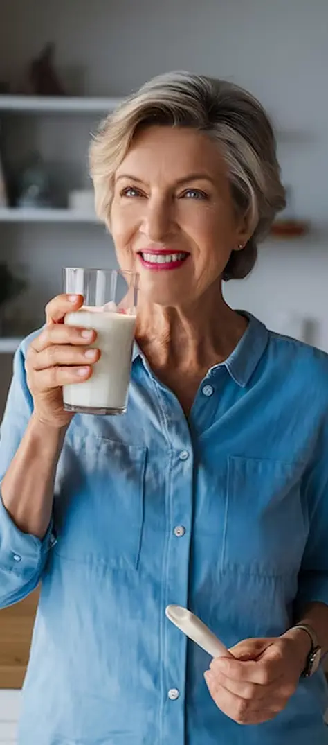 Woman enjoying health benefits of FortiGold supplement